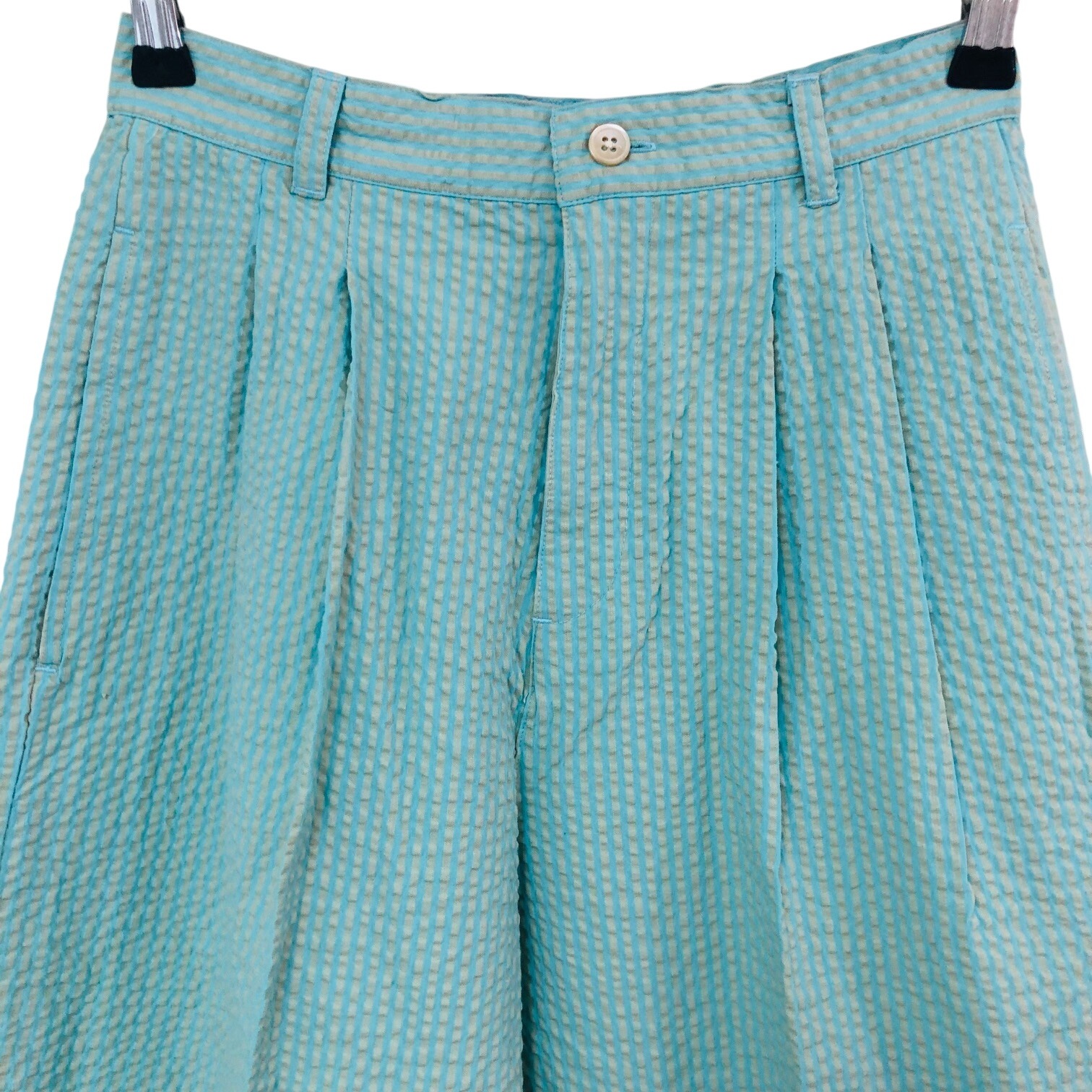 Vintage 90s J. Peterman Seersucker Pants Nwot Hong Kong Pleated Wide Leg Women 4 — image 3 of 8